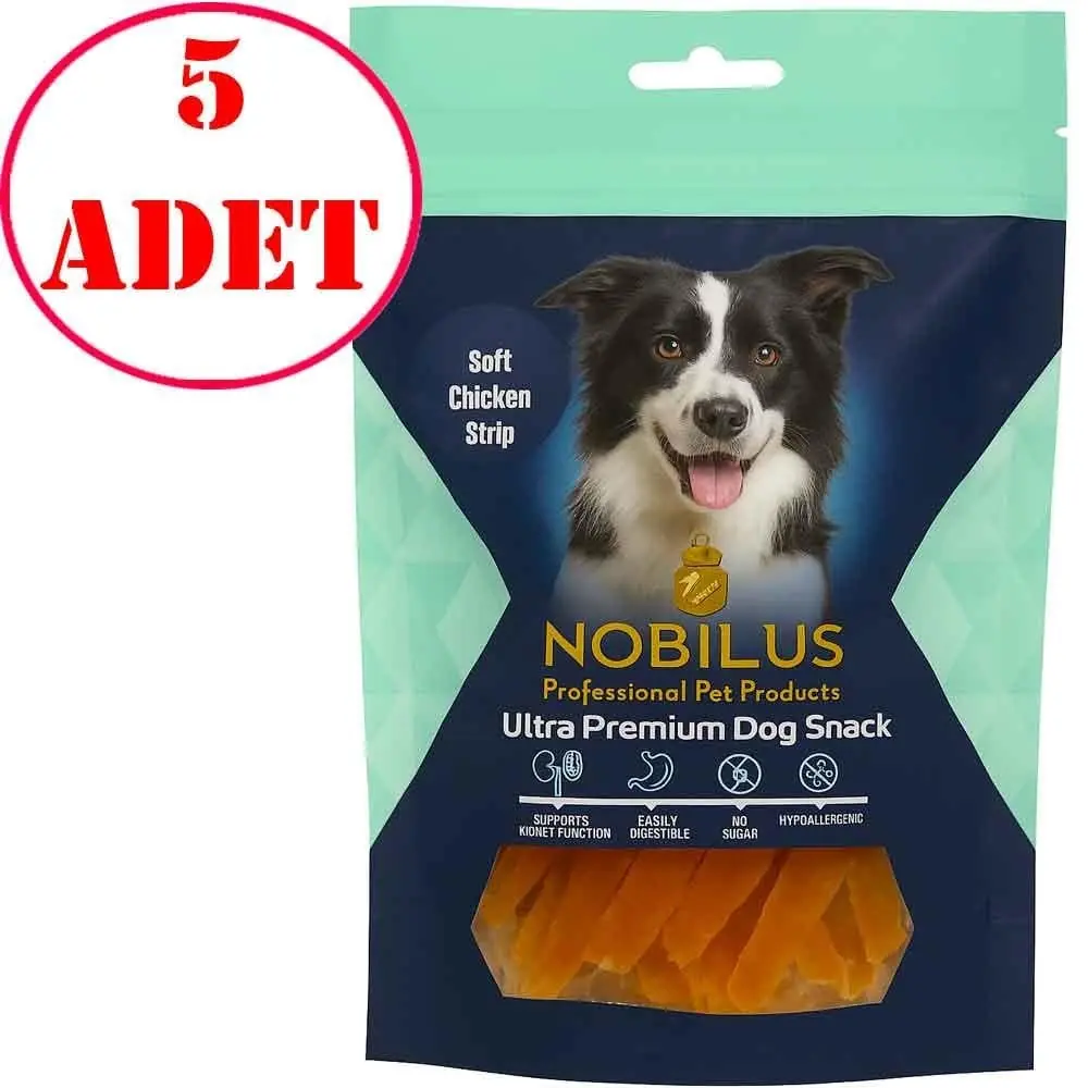 Nobilus Köpek Ödül Maması Yumuşak Tavuk Dilimleri 80 Gr 5 AD