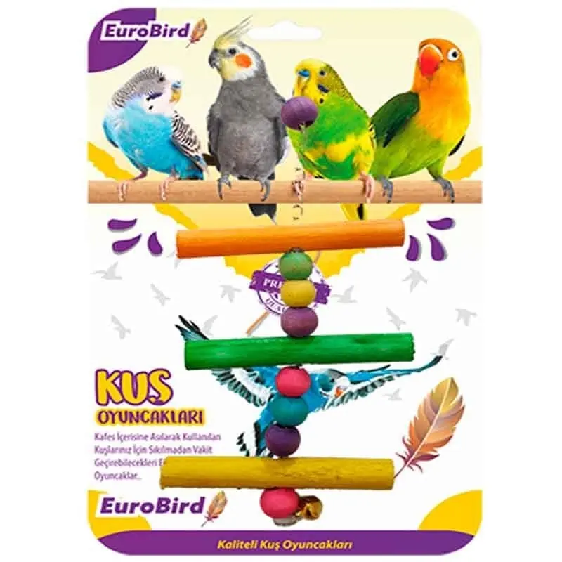 Euro Bird Kuş Oyuncağı Üçlü Tahta Merdiven KY86