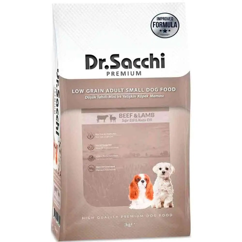 Dr. Sacchi Küçük Irk Köpek Maması Sığır ve Kuzu Etli 1,5 Kg