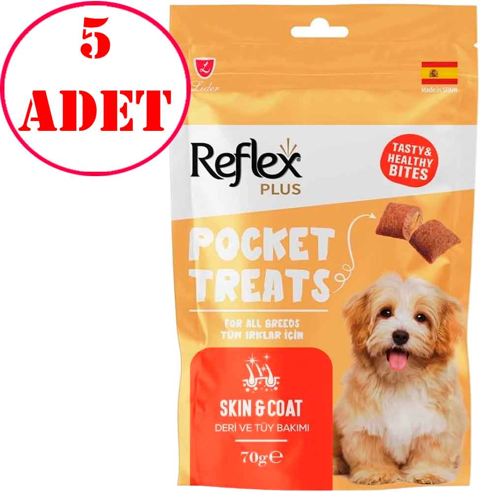 Reflex Pocket Treats Hair Skin Köpek Ödül Maması 70 Gr 5 AD