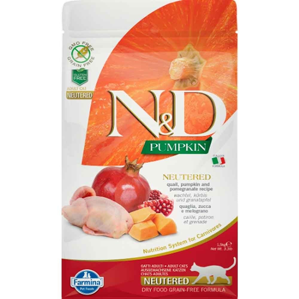 N&D Kısır Kedi Maması Balkabaklı Bıldırcınlı Narlı 1,5 Kg