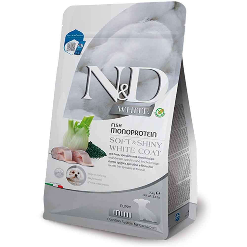ND White Yavru Köpek Maması Balıklı Spirulinalı Mini 1,5 Kg
