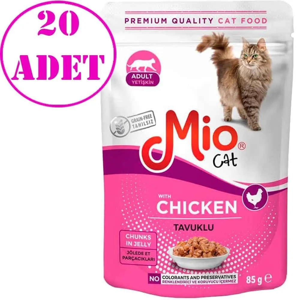 Mio Tavuklu Kedi Yaş Mama Jöleli 85 Gr 20 AD