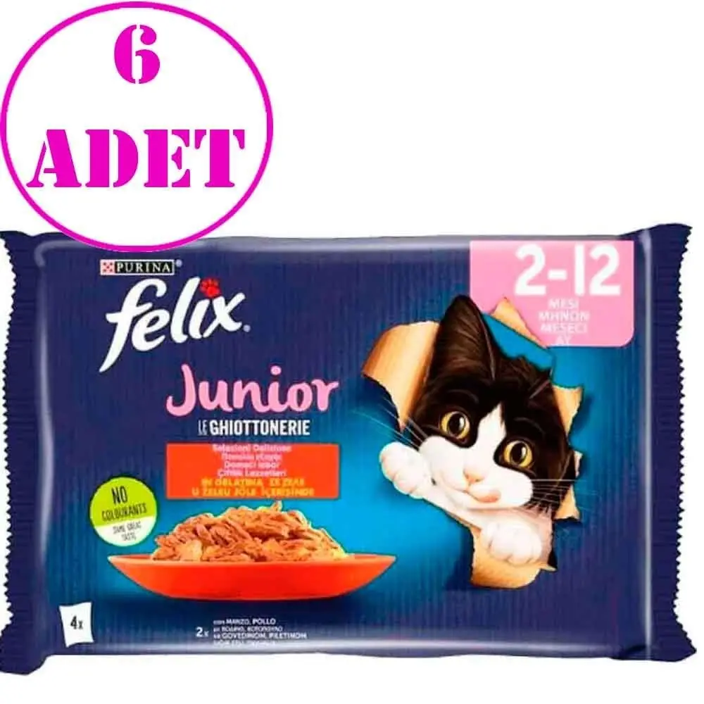 Felix Junior Yavru Kedi Maması 4 x 85 Gr 6 AD