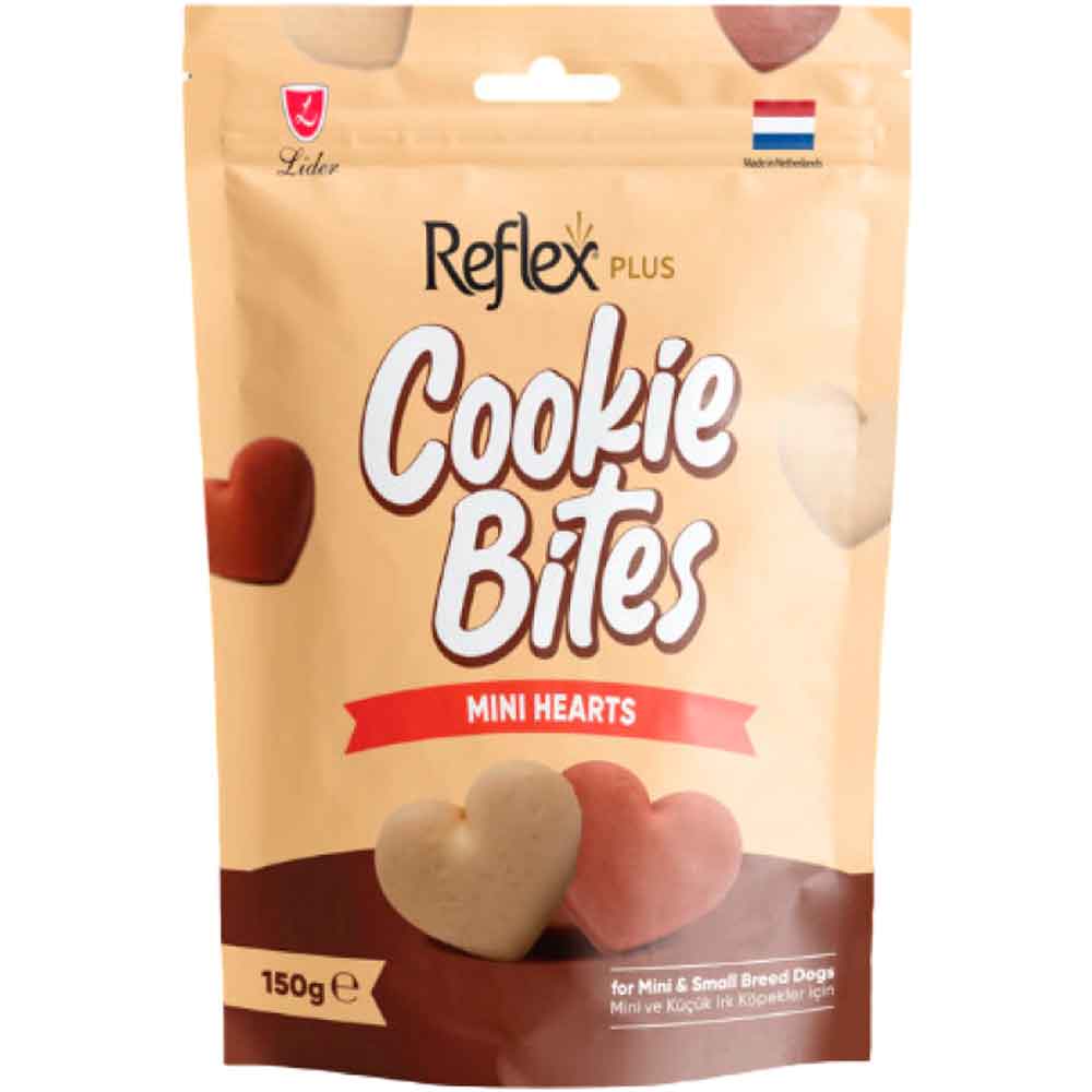 Reflex Plus Cookie Bites Mini Hearts Küçük Irk Köpek Ödül Maması 150 Gr