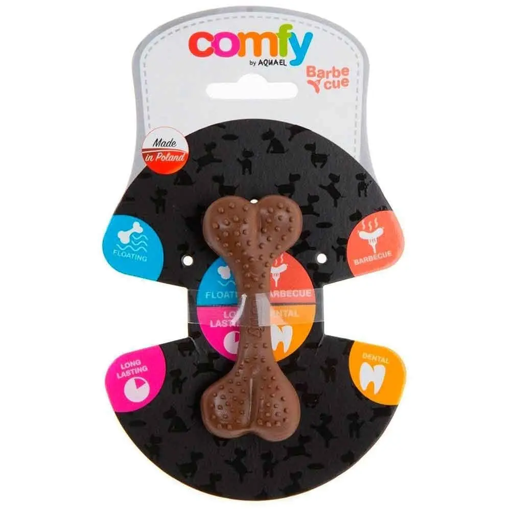 AQUAEL Comfy Toy Köpek Oyuncağı DENTAL BONE 8 Cm Kahverengi Barbekü Aromalı
