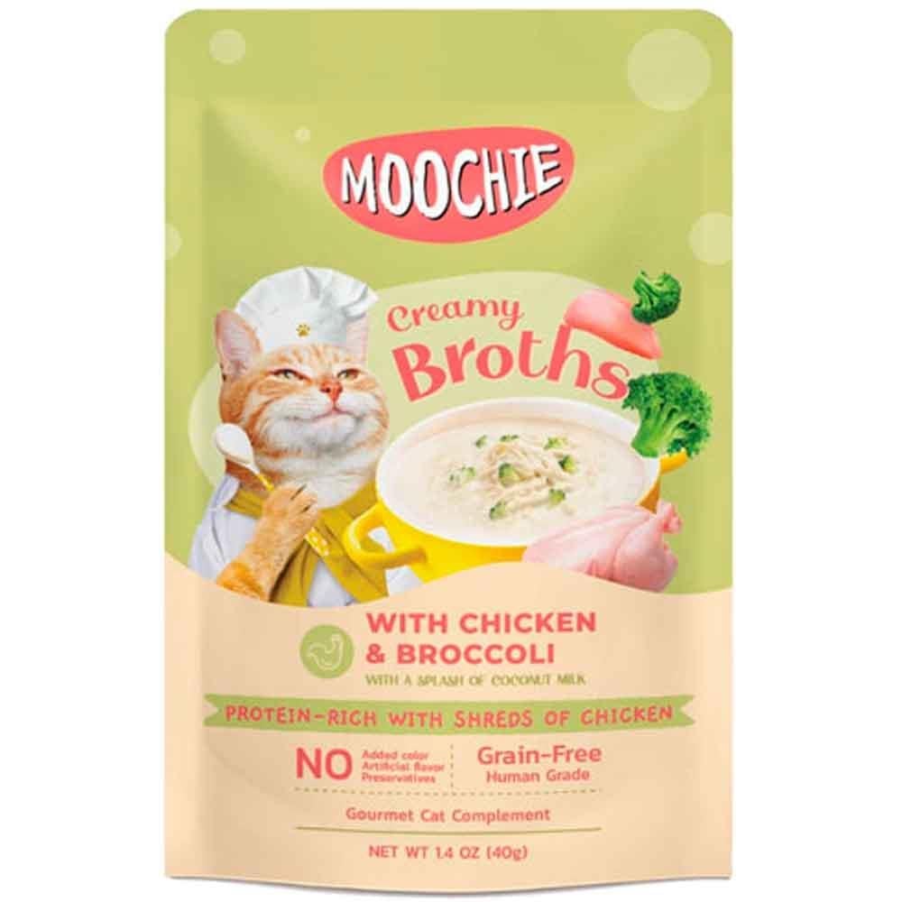 Moochie Kedi Çorbası Parça Tavuk Etli ve Brokolili Tahılsız 40 Gr