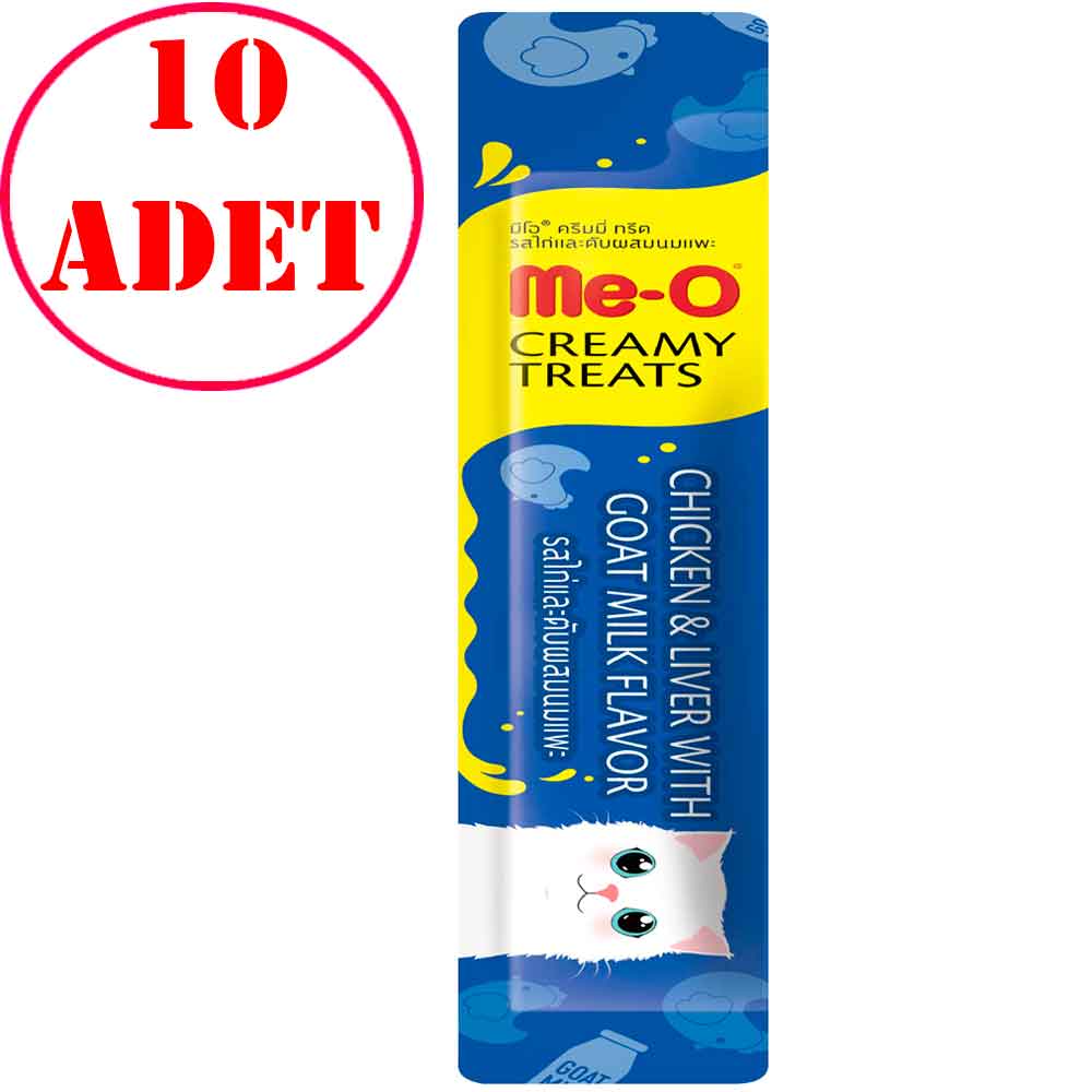 Meo Tavuklu Ciğerli ve Keçi Sütlü Kedi Likit Ödül Tekli 15 Gr 10 AD