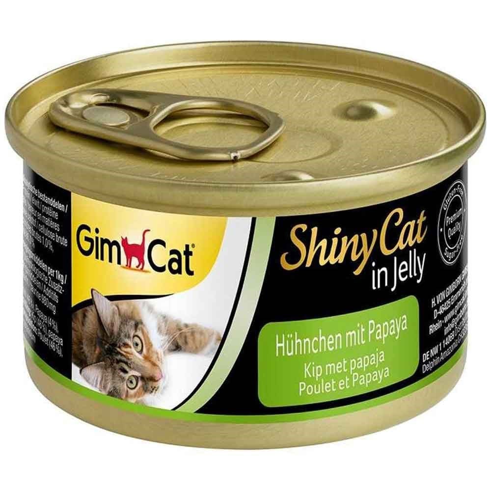 Gimcat ShinyCat Tavuk Etli ve Papaya Jöleli Kedi Konservesi 70 Gr
