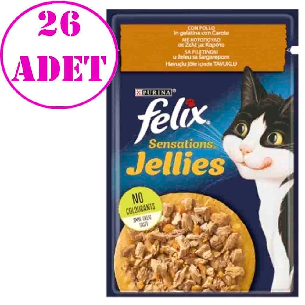Felix Sensations Tavuklu ve Havuçlu Yaş Kedi Maması 85 gr 26 AD