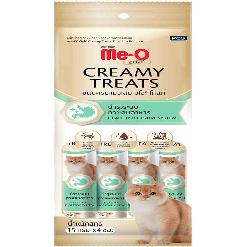 Me-O Gold Creamy Kedi Ödülü Ton Balığı ve Prebiyotik 15 Gr 4'lü Paket