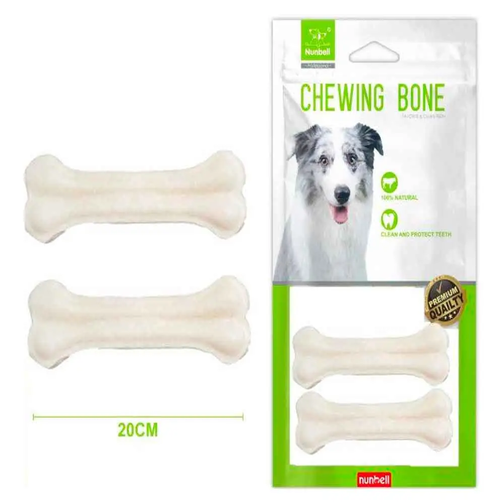 Nunbell Köpek Ödülü Beyaz Pres Kemik 20 Cm 2’li