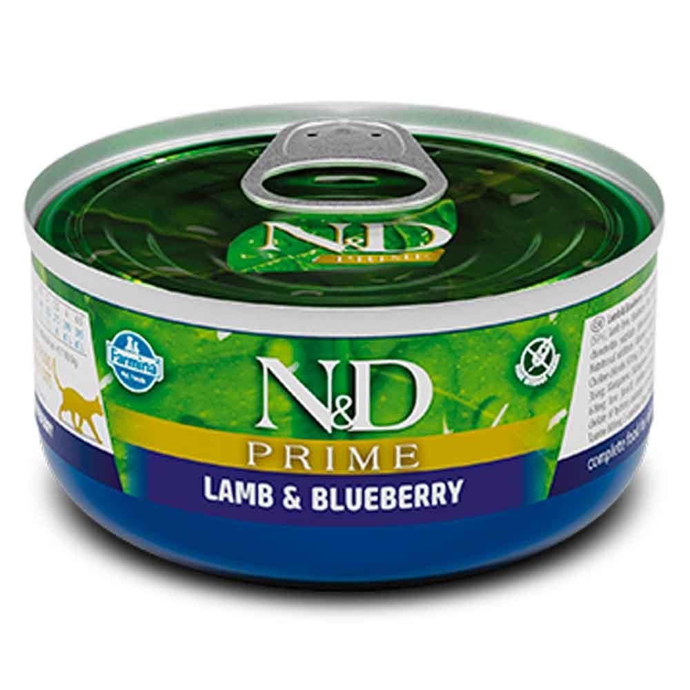 ND Prime Tahılsız Kuzulu Yaban Mersinli Kedi Konservesi 70 Gr