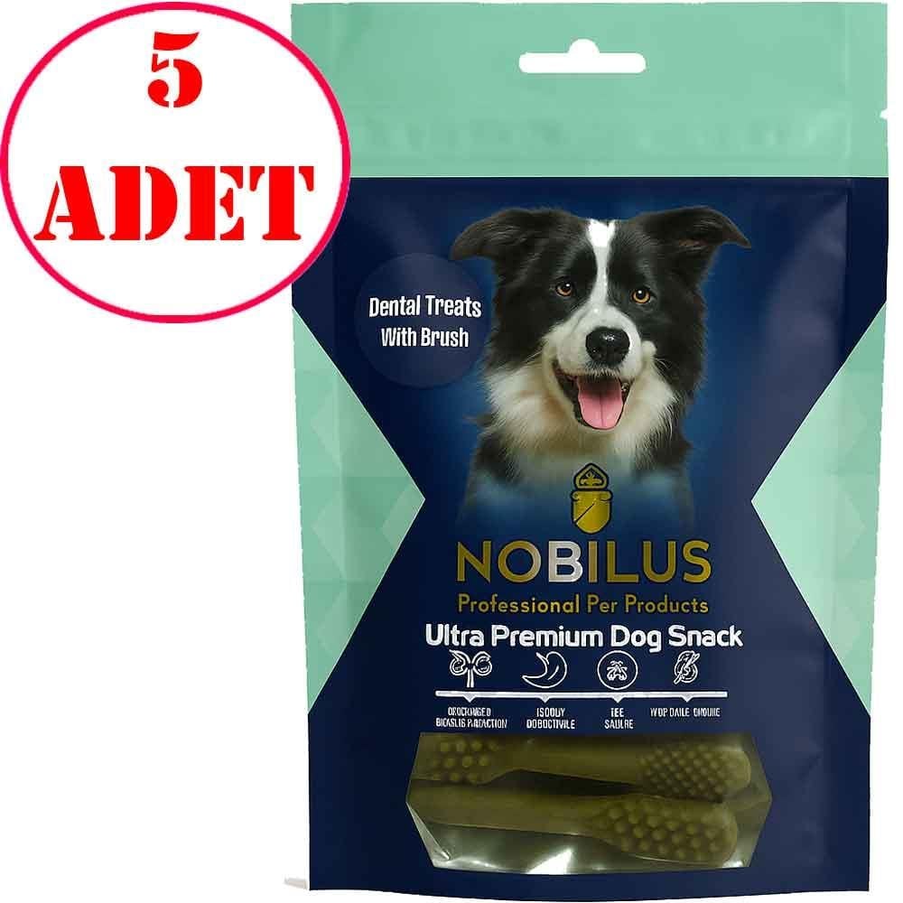 Nobilus Köpek Diş Temizleyici Ödül Maması Fırça Şekilli 80 Gr 5 AD