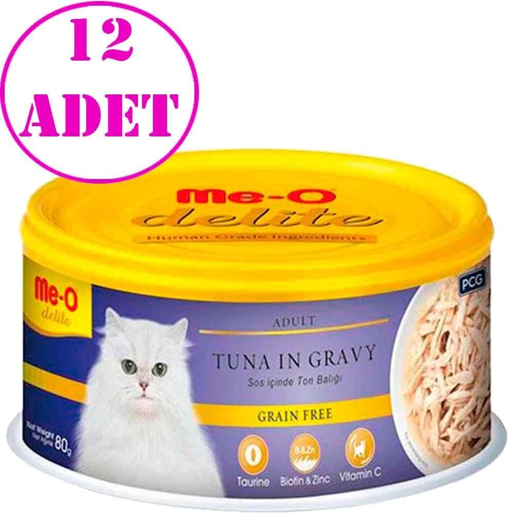 Meo Delite Ton Balıklı Tahılsız Yetişkin Kedi Konservesi 80 Gr 12 AD