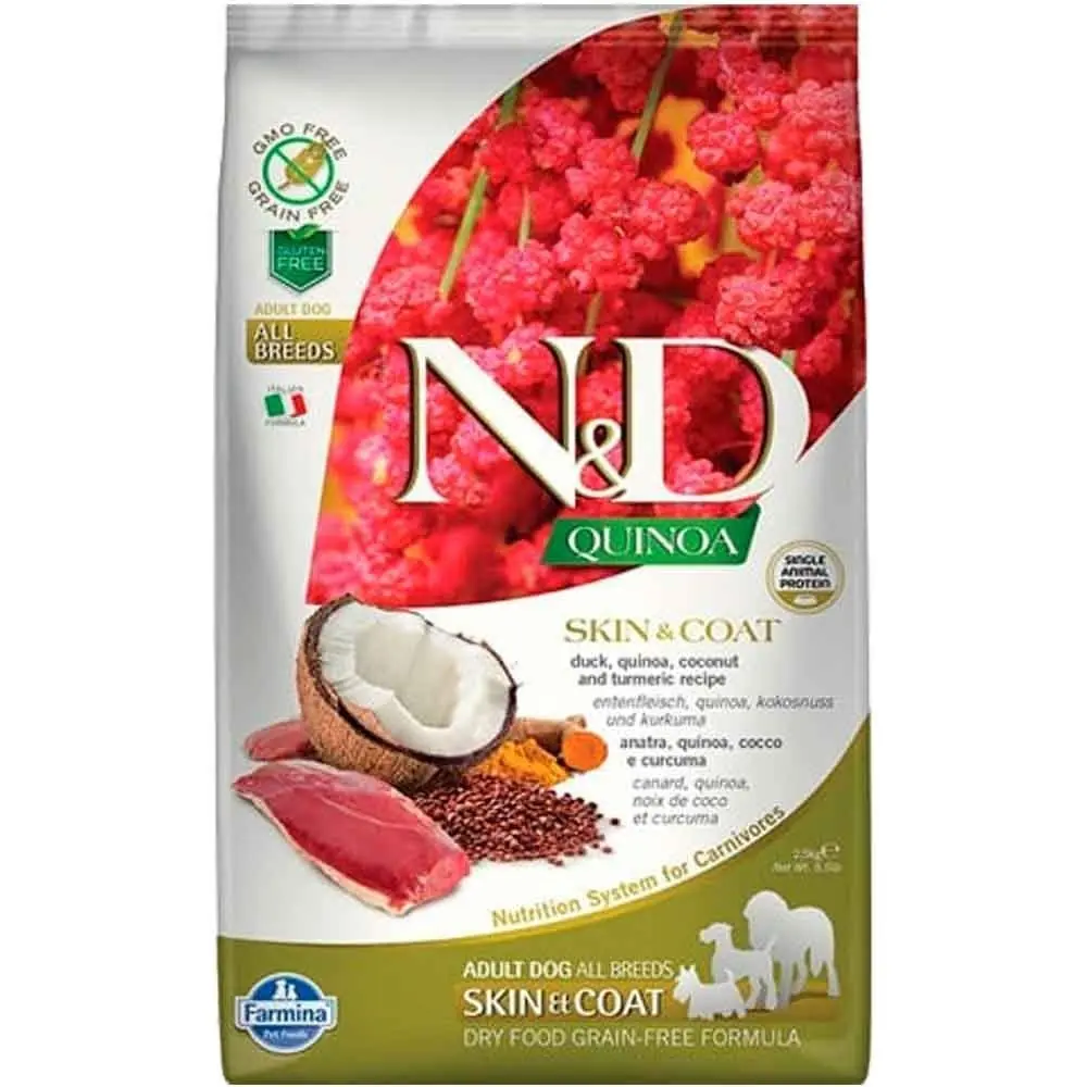 N&D Quinoa Skin Coat Ördek Yetişkin Köpek Maması 7 Kg