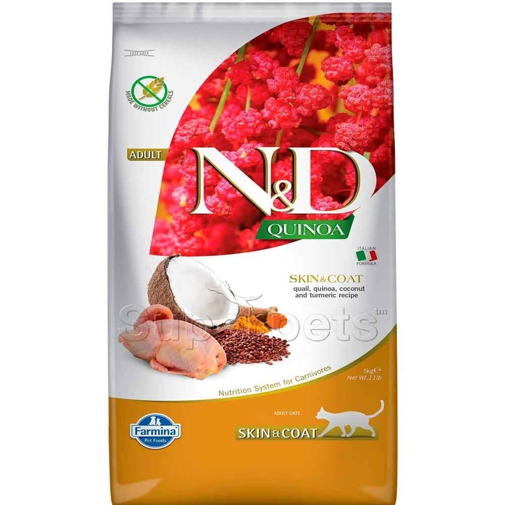 N&D Quinoa Skin Coat Bıldırcın Yetişkin Kedi Maması 5 kg