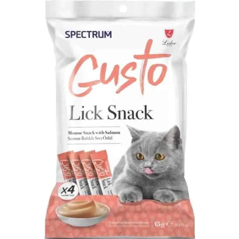 Spectrum Gusto Somon Balıklı Krema Kedi Ödül Maması 15 gr (4'lü)