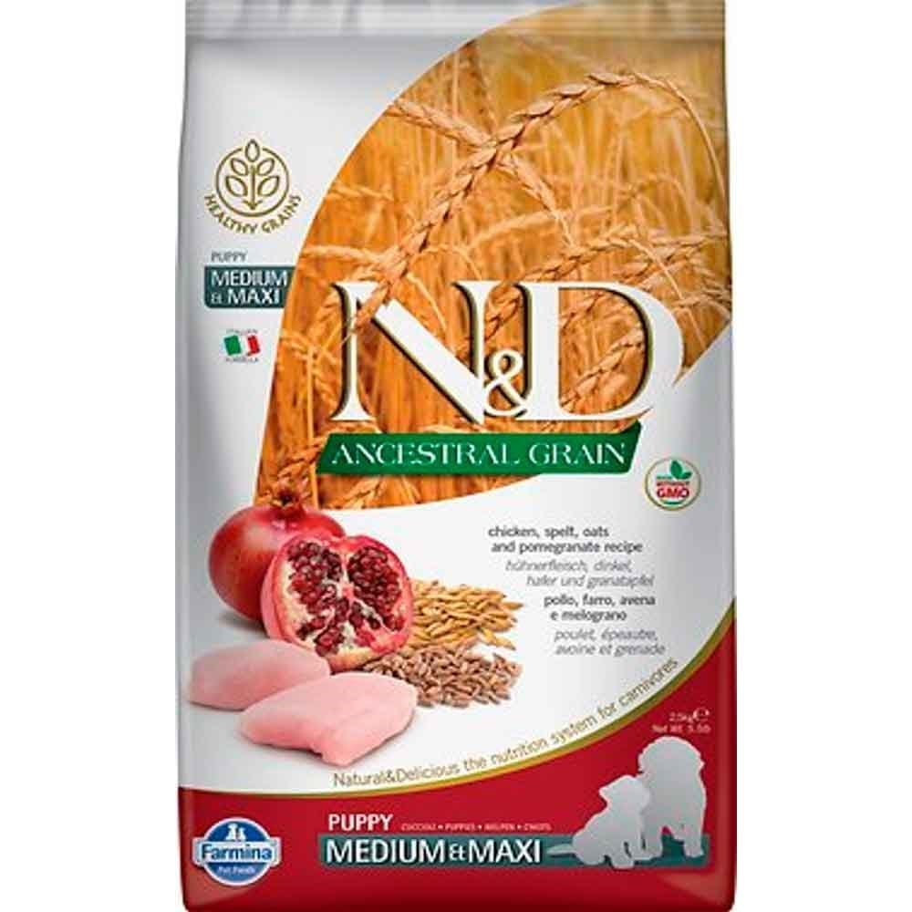 ND Tavuklu ve Narlı Orta ve Büyük Irk Düşük Tahıllı Yavru Köpek Mamasi 2,5kg