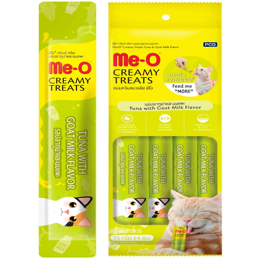 Meo Ton Balıklı Keçi Sütlü Krema Kedi Ödülü Kedi Çorbası 4x15 gr