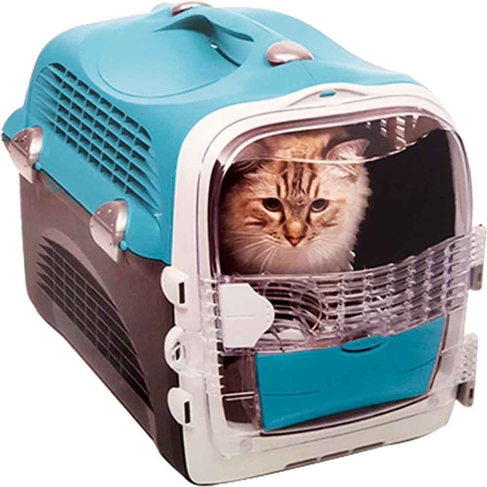 Catit Cabrıo Kedi ve Köpek Taşıma Kabı Turkuaz/Gri 51x33x35cm