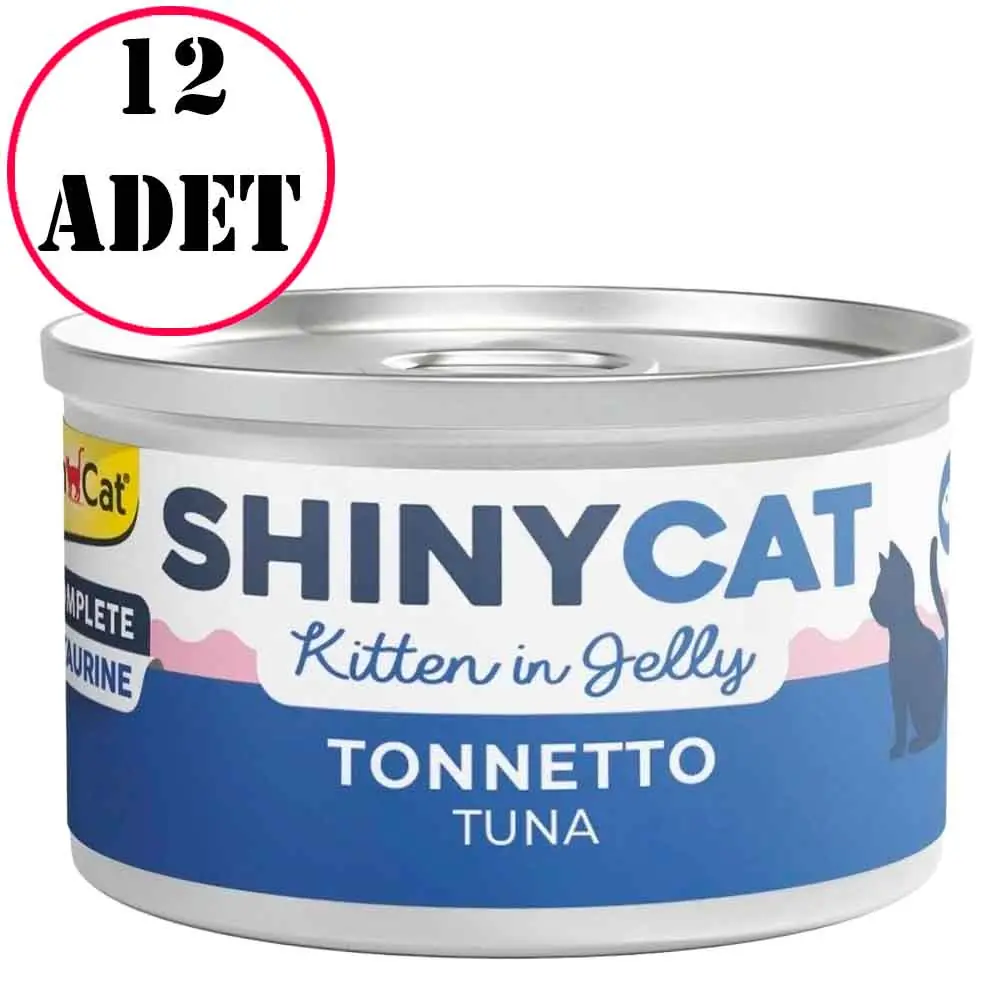 Gimcat Shiny Cat Kitten Jel İçinde Ton Balıklı Yavru Kedi Konservesi 70 gr 12 AD