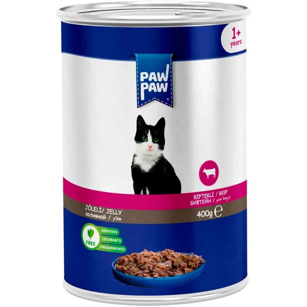Pawpaw Kedi Konserve Maması Sığır Etli Soslu 400 Gr