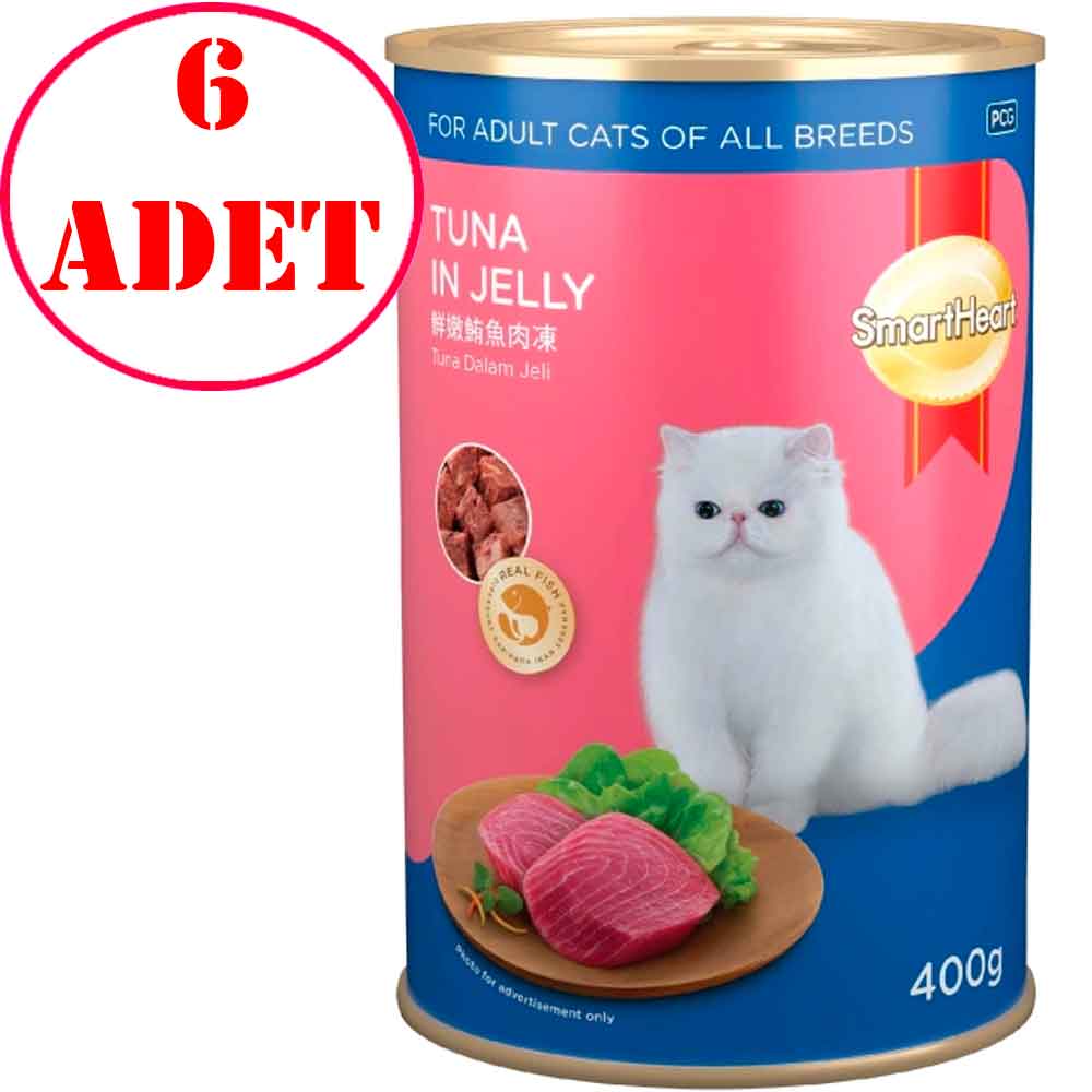 Smart Heart Kedi Maması Jöle İçinde Ton Balıklı 400 Gr 6 AD
