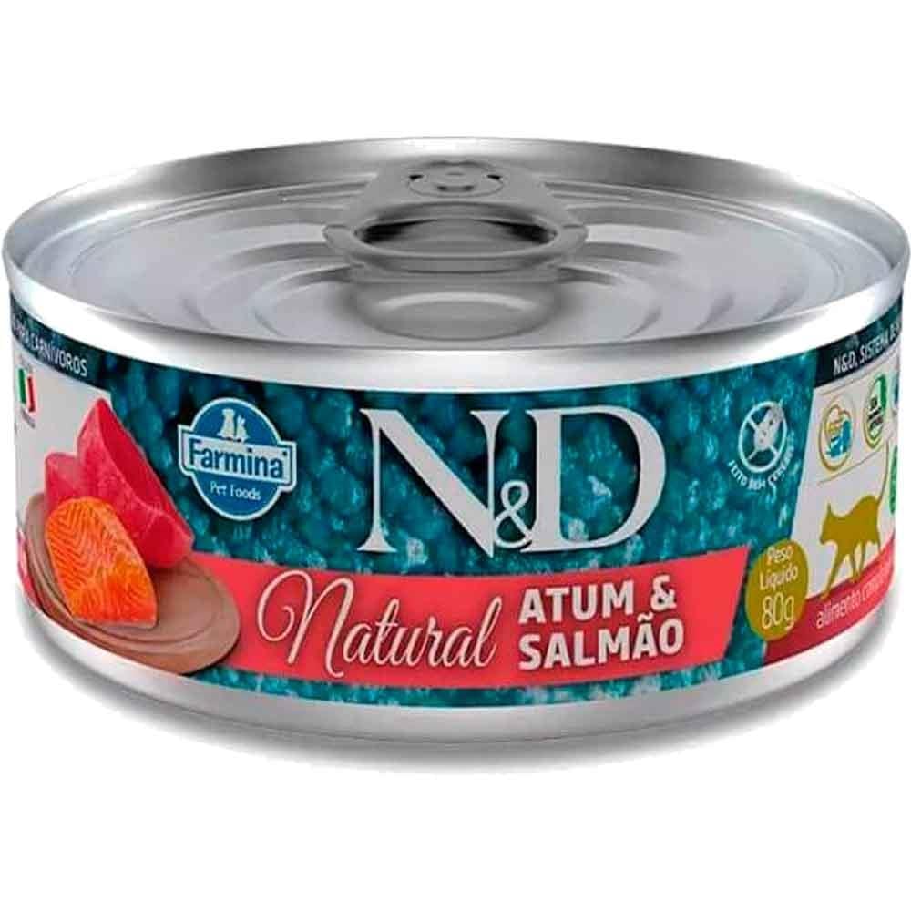 N&D Natural Tuna Ve Somon Balıklı Yetişkin Kedi Konservesi 70 Gr