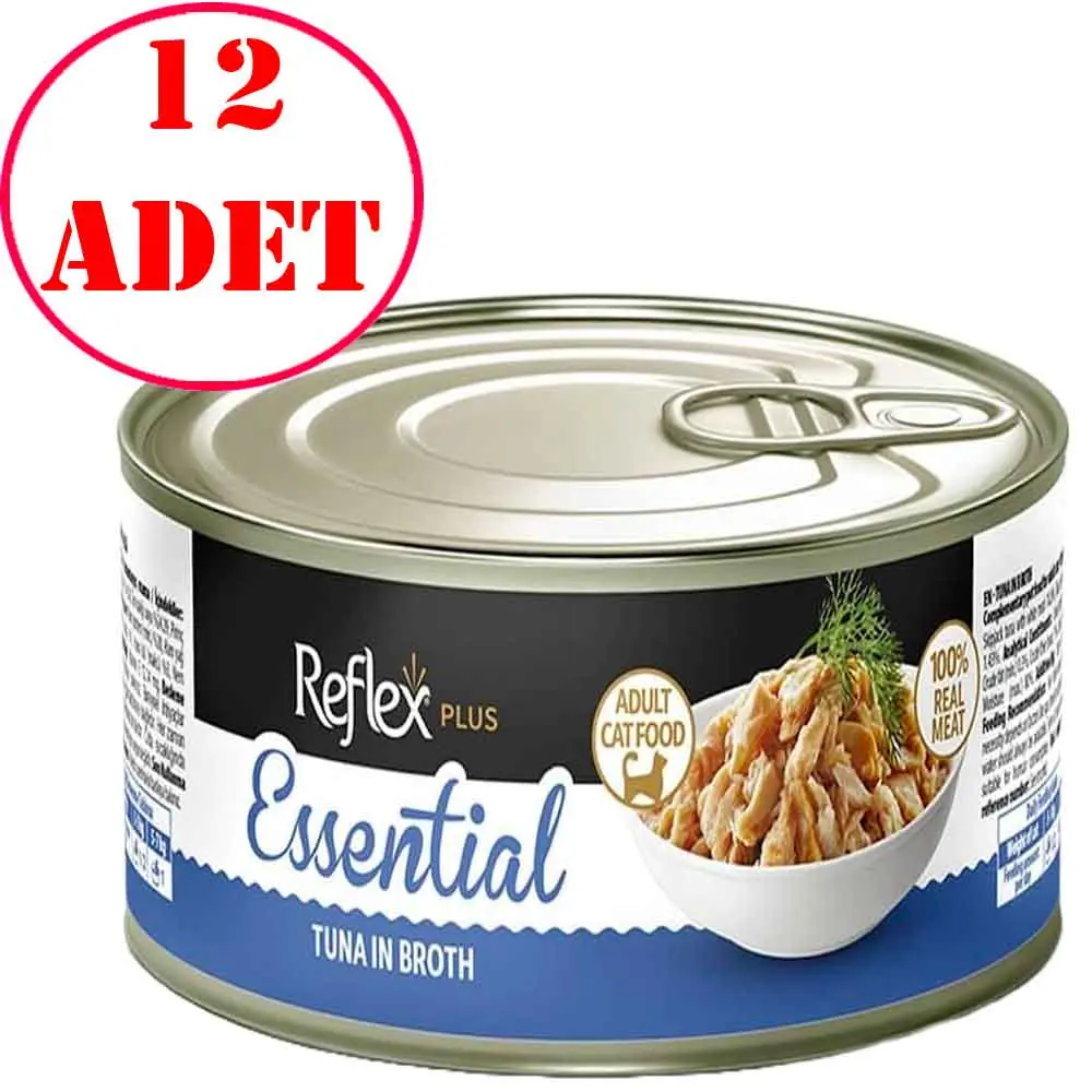 Reflex Plus Essential Atlantik Ton Balıklı Yetişkin Kedi Konservesi 70 Gr 12 AD