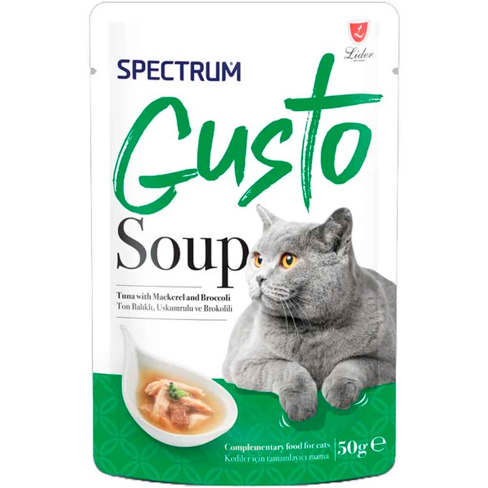 Spectrum Gusto Ton Balıklı Uskumrulu ve Brokolili Kedi Çorbası 50 Gr