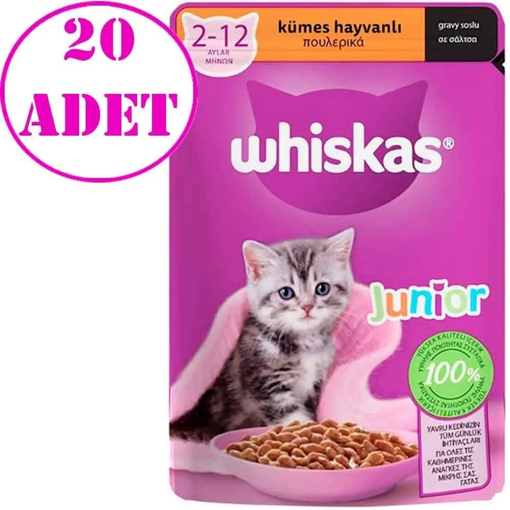 Whiskas Junior Tavuklu Yaş Mama 85 Gr 20 AD