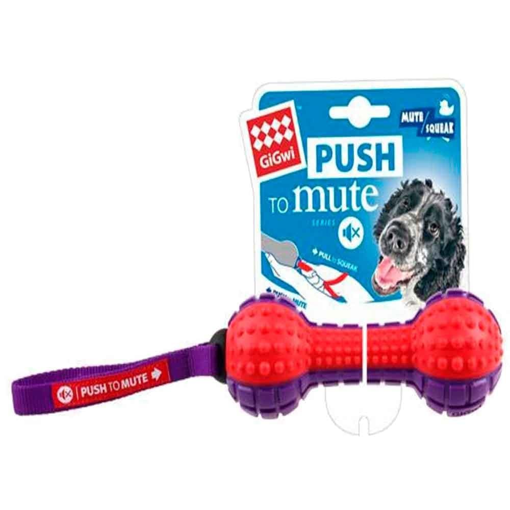 Gigwi Ses Kontrollü Kırmızı Halter Köpek Oyuncağı 18 cm