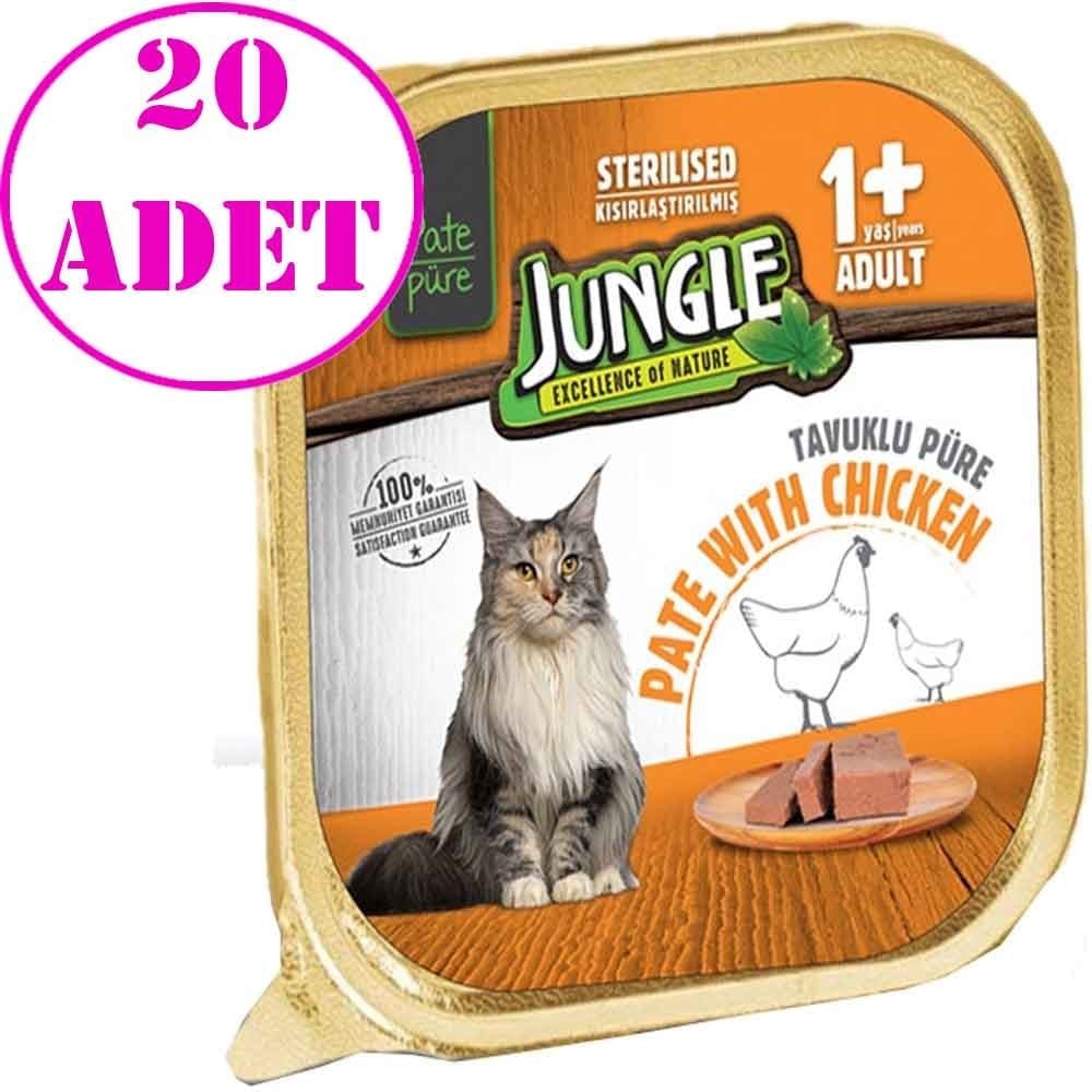 Jungle Kısır Kedi Yaş Maması Tavuklu 100 Gr 20 AD