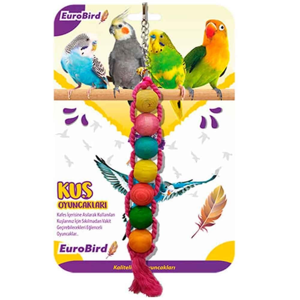 Euro Bird Kuş Oyuncağı Ahşap Dizili Boncuklu