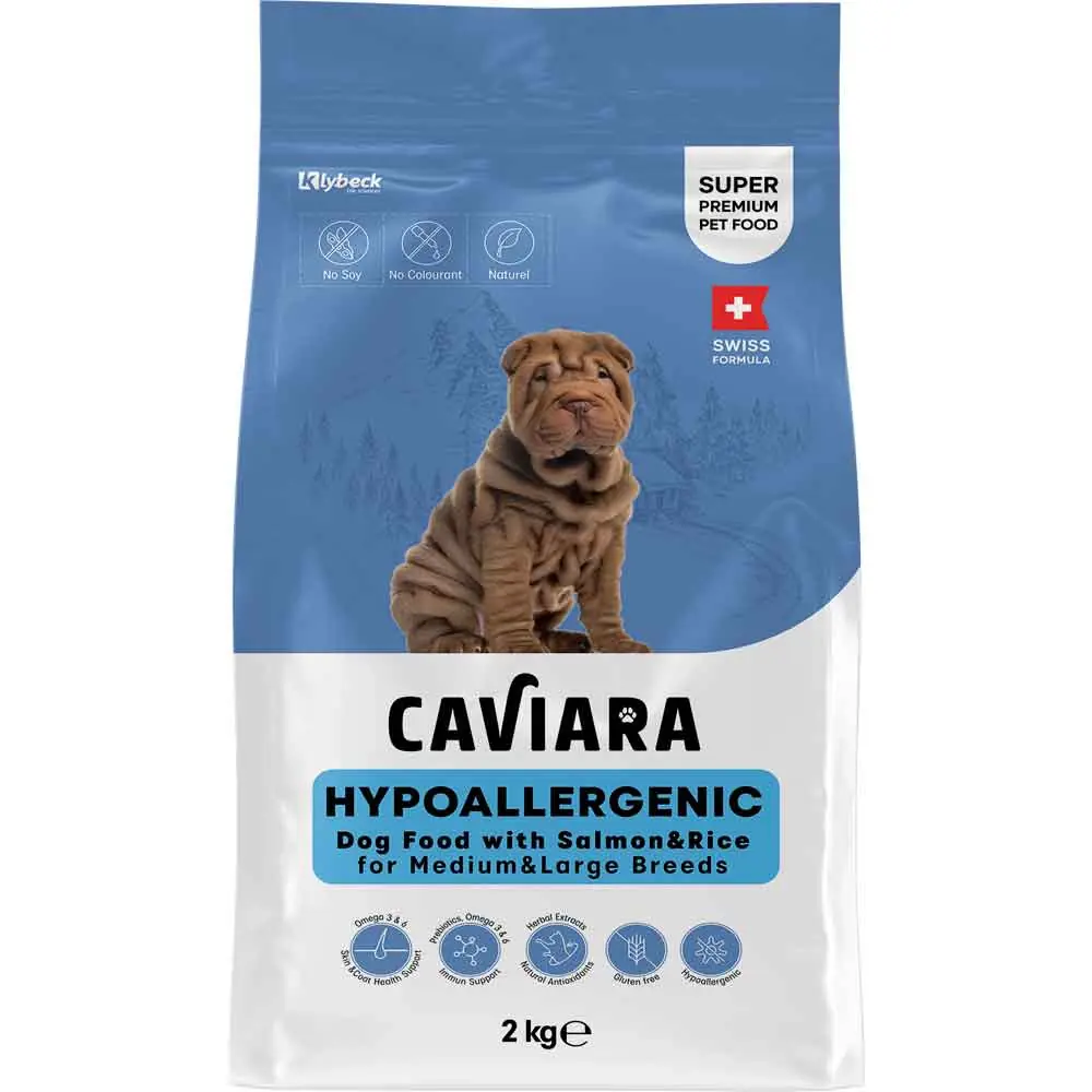 Caviara Hipoalerjenik Somonlu ve Pirinçli Orta & Büyük Irk Yetişkin Köpek Maması 2 Kg