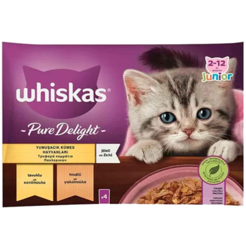 Whiskas Pure Delight Kümes Hayvanlı Yavru Konserve 4'lü