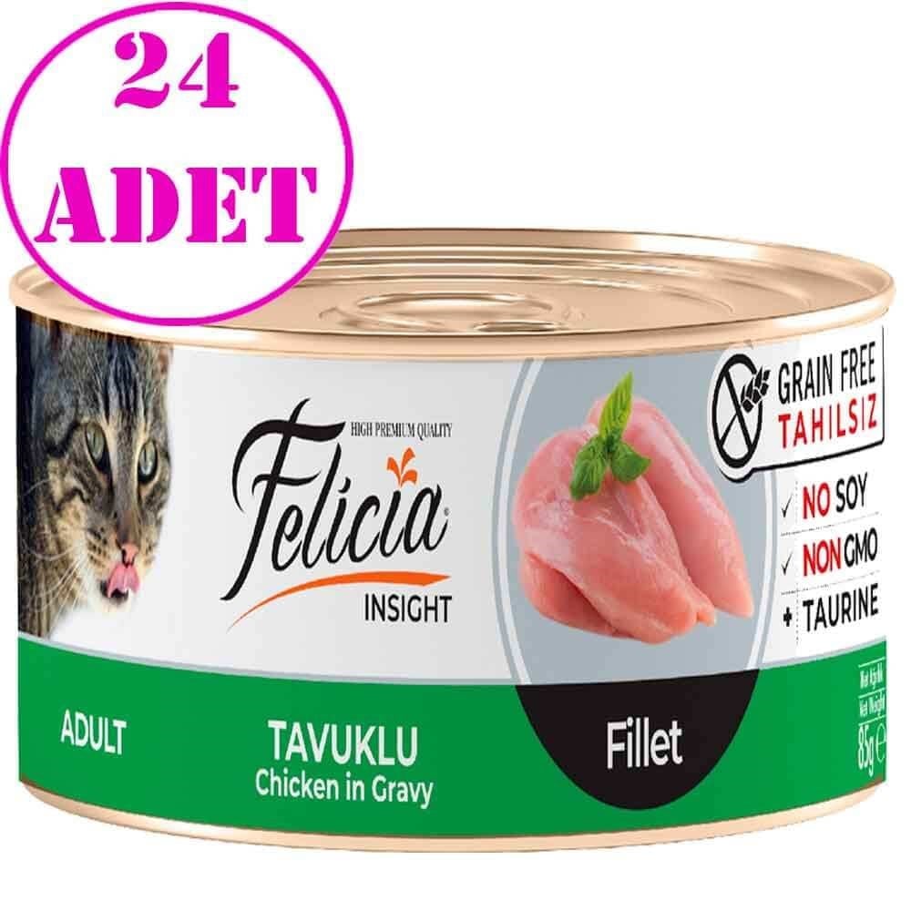 Felicia Tahılsız Tavuk Filetolu Yaş Kedi Maması 85 Gr 24 AD