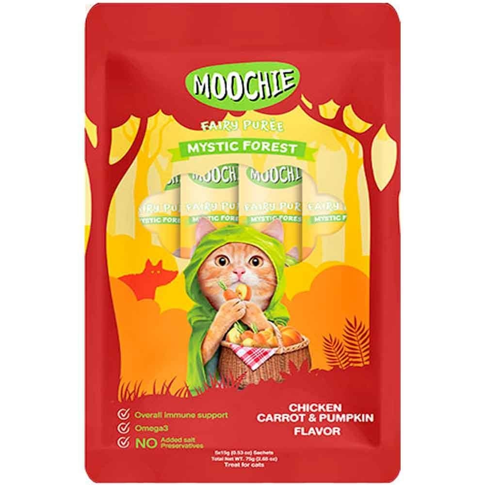 Moochie Sıvı Kedi Ödülü Tavuk Havuç Balkabağı 5x15 Gr