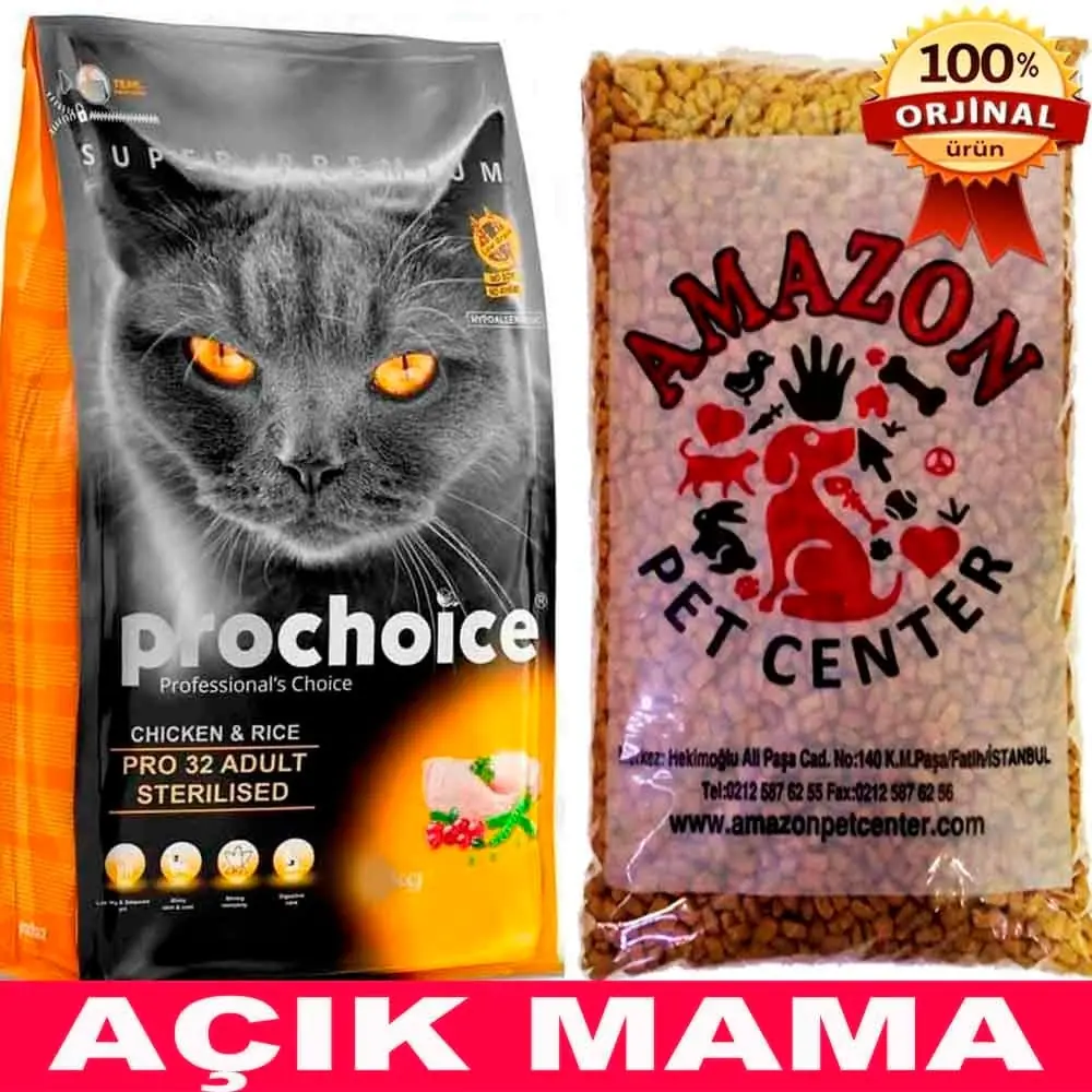 Prochoice Pro 32 Tavuk ve Prinçli Kısırlaştırılmış Kedi Maması Açık 1 Kg