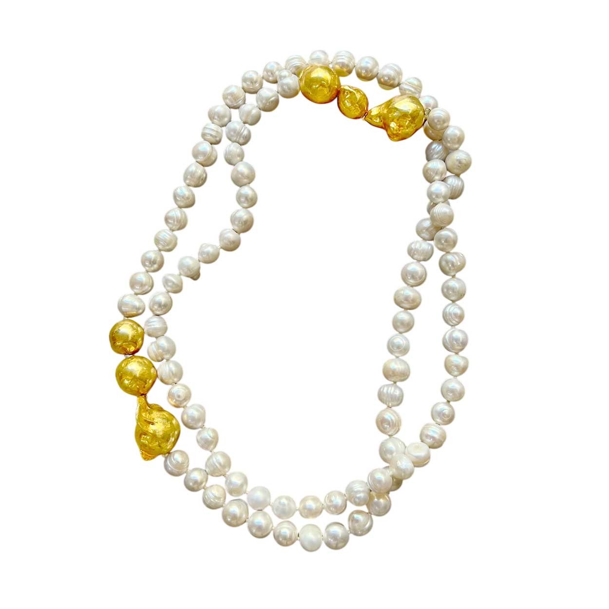 Vellina Gold Barok İnci Kolye 