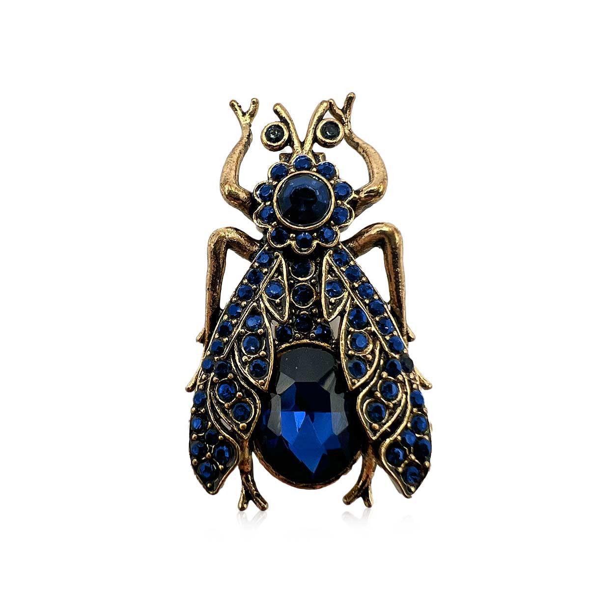 Sapphire Beetle Lacivert El Yapımı Broş