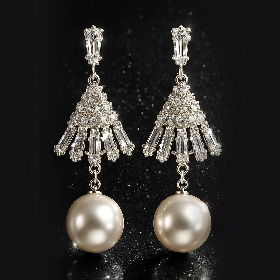 Miller Mayorka İnci Gümüş Kaplama Zirkon Küpe