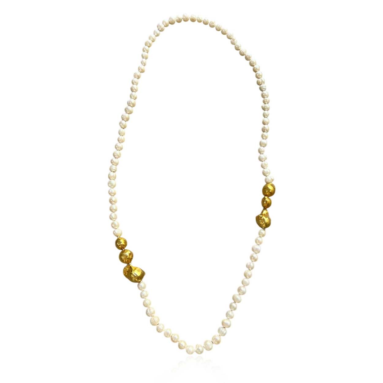 Vellina Gold Barok İnci Kolye 