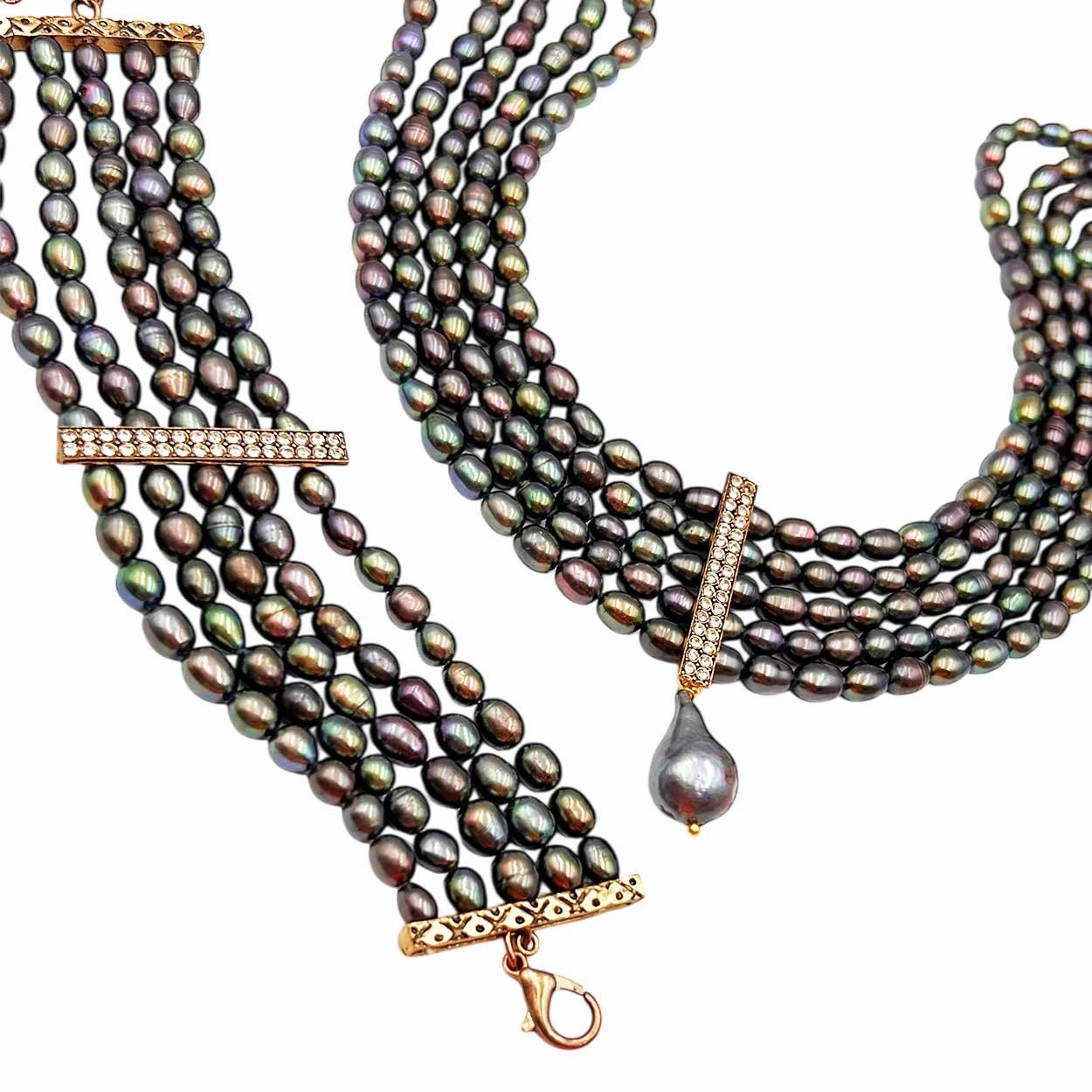 Serenella Doğal Siyah İnci Özel Tasarım (3’lü Set)