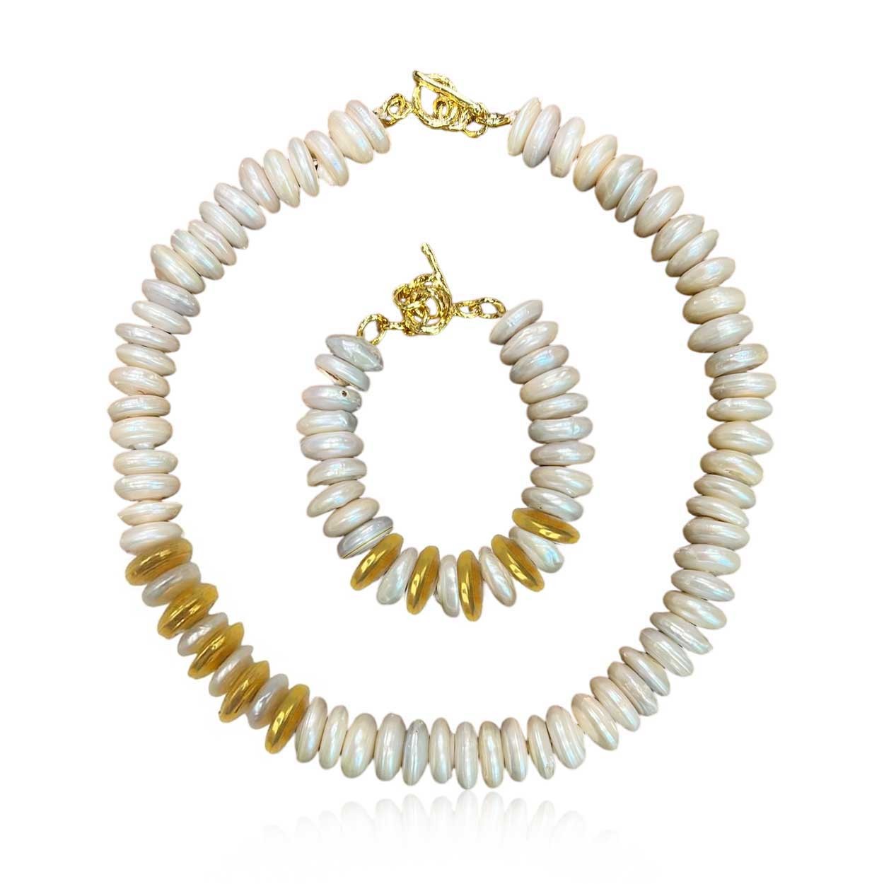 Lunella Gold Detay Rondela İnci Set