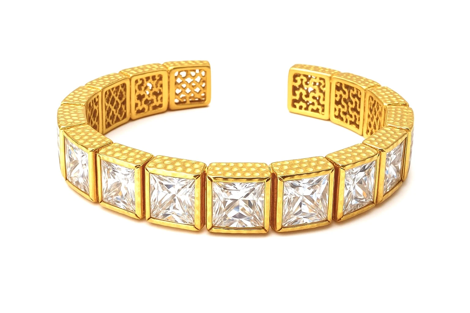 Karenza Özel Tasarım Zirkon Detaylı Gold Bilezik