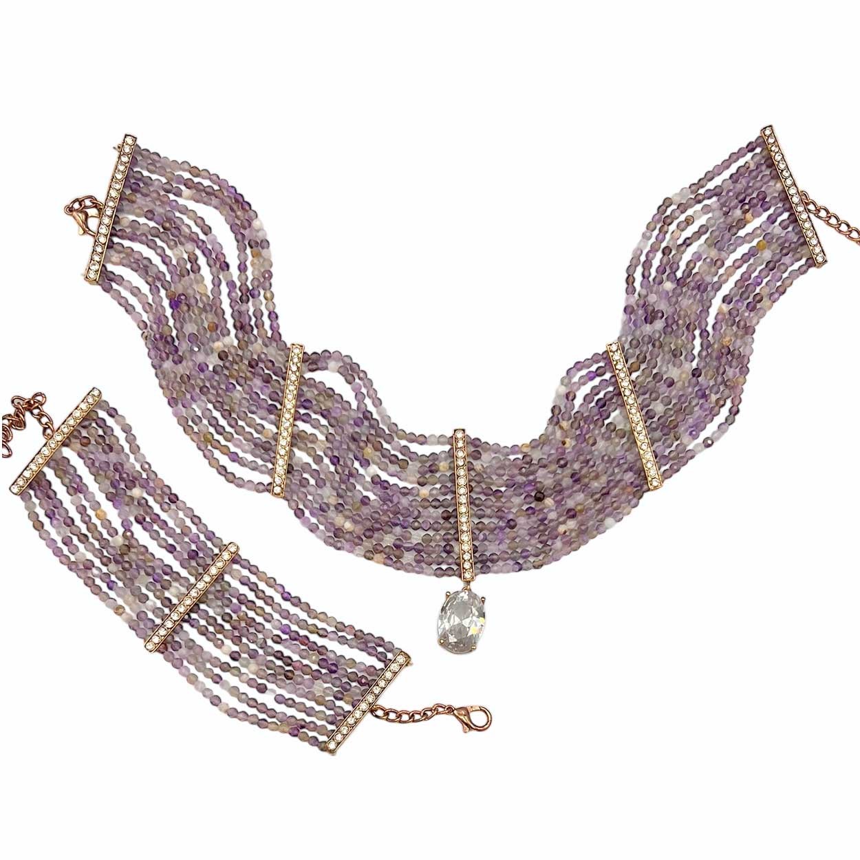 Amelora Ametist Doğal Taş Özel Takım (3’lü Set)
