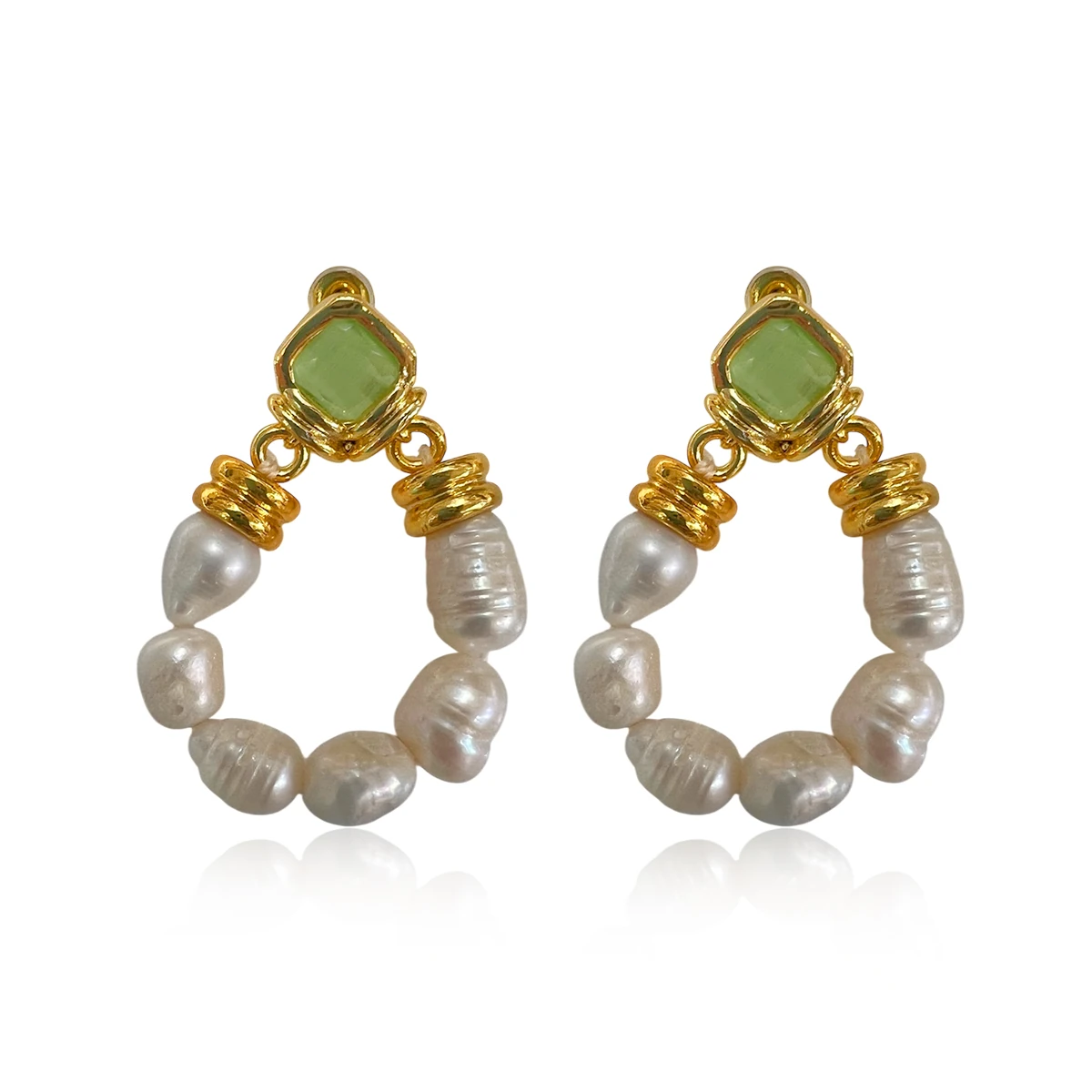 Malorissa Doğal İncili ve Doğal Kedi Gözü Küpe