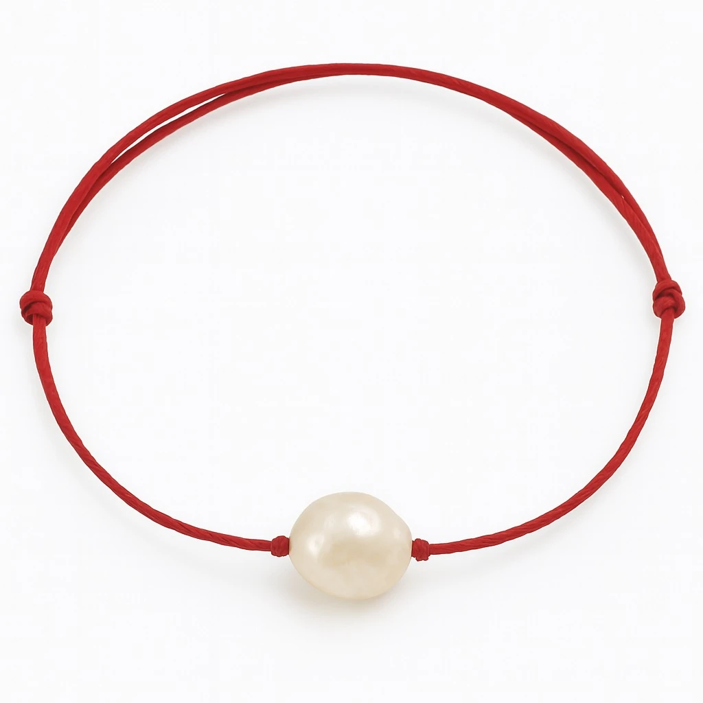 Lucky İncili Kırmızı Şans Bilekliği 